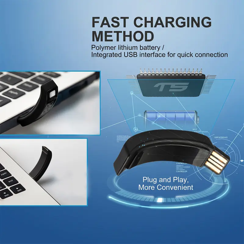 Fitness Tracker with Built-In USB Charging