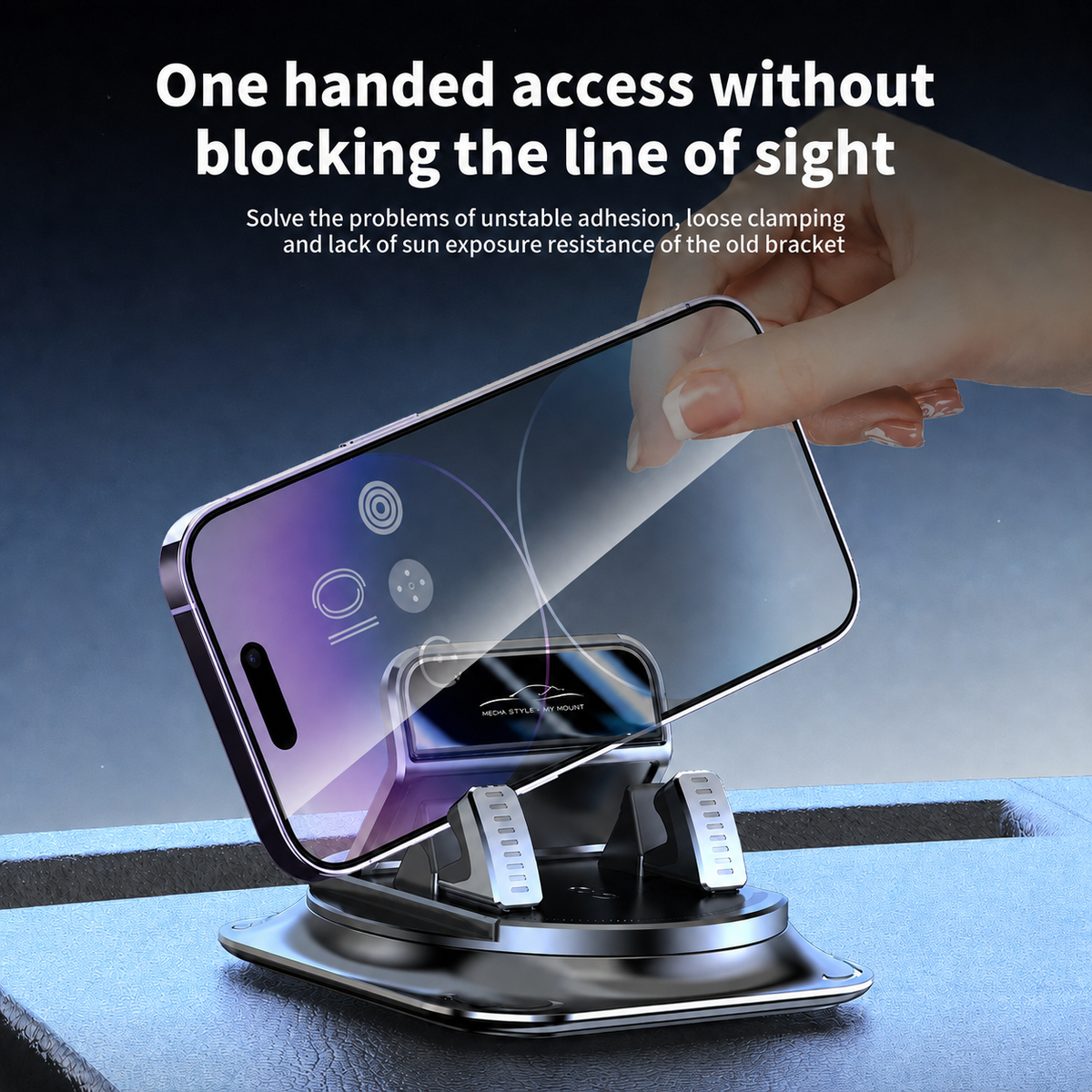 360° Rotating Car Phone Holder with Strong Suction Cup